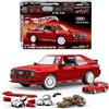 Mattel Mattel Brick Shop Hot Wheels - Audi R8 Sport quattro '84 Serie Elite, set da costruire con 864 pezzi, dettagli realistici e adesivi per personalizzare l'auto, JLK39
