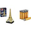 Ravensburger 3D Puzzle Torre Eiffel LED, 226 pezzi, 10+ anni, & Batterie AAA Alcaline Amazon Basics 12 pz, 10 anni