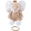 Noukie's - Mini peluche musicale Bali - Peluche in cotone biologico + anello in legno - Risveglio musicale - Regalo per bambino