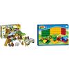 Unico 8560-0000 Set di Gioco Safari, 55 Pezzi, 8560-0000 & Plus 8521-0000 Scatola 3 Basi per Mattoncini da Construzione