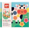 APLI Kids 20594 - Set di adesivi geometrici fattoria | Kit con 8 fogli, 8 fogli di adesivi e guida a colori, set di adesivi per completare le illustrazioni, +3 anni