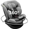KidsZone Seggiolino Auto 0-36 kg Isofix - Seggiolino Auto Girevole 360° per 40-150 cm i-Size - Poggiatesta Regolabile, Cintura di Sicurezza a 5 Punti