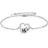 JERWLI Bracciale da donna in argento sterling 925, grazioso braccialetto Panda, regalo per innamorati, Eine Grösse, Argento sterling, Nessuna pietra preziosa