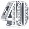Amuefer Numero 40 Charm Compatibili Bracciale Collana, Argento Sterling Ciondolo Compleanno Natale Gioielli Regali per le Donne Moglie Amici