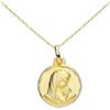 L'Atelier d'Azur Collana - Medaglia Oro 18 Carati 750/1000 Vergine al Bambino - Catena Dorata - Incisione in omaggio, Oro