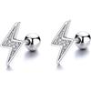 IMINI Orecchini a perno per cartilagine in argento Sterling 925 e zirconia cubica, 18 g, piercing per elice, trago, conchiglia, Daith, chiusura a sfera, gioiello delicato regalo per donne e ragazze, Small