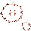 EVER FAITH Set di gioielli da donna con fiori e foglie di cristallo, con collana, orecchini, bracciale, idea regalo