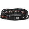 Lucleon Cinturino in pelle da uomo, in vera pelle intrecciata di alta qualità, con pietre naturali, robusta chiusura magnetica in acciaio inox, eleganti bracciali per tutti i giorni, taglia grande,