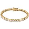 Kuzzoi Buddha 0210883124 - Bracciale da tennis da uomo, in argento sterling 925, placcato oro 24 K, con zirconi, lunghezza 19 cm -23 cm, 23 cm, Argento sterling Zirconia cubica, Zirconia cubica