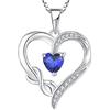 starchenie Collana Cuore Infinito Donna Argento 925 con Zaffiro Pietra Portafortuna Zirconi Ciondolo Regalo Gioielli di Compleanno Anniversario