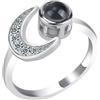 yrozvw Anello con foto personalizzato Anello di proiezione personalizzato Anello a forma di cuore con immagine Anello di fidanzamento con mezzaluna Memoriale personalizzato per le donne