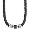 s.Oliver Collana da Uomo in Acciaio Inossidabile e pelle, 45+3 cm, Argento, fornita in confezione regalo per gioielli