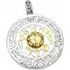 Silberschmuck - BG Ciondolo in argento parzialmente placcato oro, tartaruga Maori, argento sterling con ornamenti, simbolo di protezione, regalo, gioielli unisex, Argento
