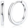 Silvora Orecchini Uomo Cerchio Argento 925, 12mm Orecchini Donna Argento