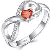 starchenie Anello Infinito Anello di Fidanzamento con Pietra Portafortuna a cuore in Argento 925 per Donne