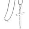 LOFITOR Collana Croce Argento 925, Placcata Oro 18K, Versetto Biblico Giosuè 1:9, Catena Rolo Quadrata 2mm, Gioiello Fede Regalo 55
