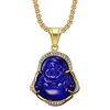 Yifnny Collana Buddha Che Ride, Collana Buddha Fortunato Collana Buddha di Giada Collana Buddha Verde con Cubic Zirconia Collana Buddah per Donne Gioielli Buddha Regali di Buona Fortuna