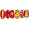 Bling Jewelry Misto 4 O 6 Set Di Bundle Sfumature Traslucide Di Arancione Oro Rink Red Foil Vetro Di Murano Swirl Charm Bead Spacer . 925 Sterling Silver Core Misura Braccialetto Europeo Per Le Donne Teen