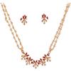 Sunsoul di Touchstone Esclusivo set di gioielli di design con corde di perle di rubino finte, tempestate di diamanti indiani, con zirconi cubici, in tono oro per le donne.
