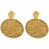 Vestopazzo orecchini 2 tondi.2 cerchi piatti effetto battuto in ottone.Nickel tested.Lavorazione artigianale.Unisex.DD16117, medium