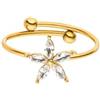Purelei® Anello Bright Spring, anello da donna impermeabile in acciaio inox durevole con fiore in zirconia cubica, anelli regolabili dalla taglia 50 alla 60, bigiotteria per il tuo look