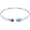 Swarovski Bracciale Rigido Chroma, Taglio Misto, Placcato Rodio, Multicolore
