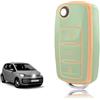 TOOMUME Cover Chiave TPU, Custodia Chiave Adatto per VW Volkswagen Golf 4/5/6 Polo Up Jetta Caddy Beetle Multivan T5 Seat Ibiza Leon Skoda Fabia, Copri Chiavi Guscio Chiave Auto Telecomando - Flip Key