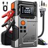 LISKCJG 6-in-1 Booster Avviamento Auto 6000A Portatile Avviatore Batteria Auto, Avviatore di emergenza, LED/LCD, Luce 600 Lumen, Starter Batteria with Compressore Aria 160PSI con Display