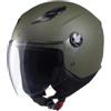 Generico Casco MPH Moto Demi Jet Scooter Star Verde Opaco Visiera Lunga Green Matt (L: 58 - 59cm)