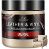 SHABEIBEI Set Riparazione Pelle, 200ml - Cura Pelle Beige per Divani, Mobili in Pelle, Sedili Auto e Borse, Riparazione Graffi & Colore per Pelle Sintetica e Vera Pelle