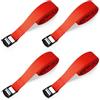SHUBEIEUMI 4 PCS Cinghie di Fissaggio a Cricchetto, Cinghia di Ancoraggio con Chiusura, Adatto per Moto, Auto, Portabiciclette, 50cm x 2cm Cinghie di Tensione(Rosso)