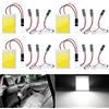 QAUBEN 4-pacchetto super bianco COB 24-SMD LED pannello lampada a cupola auto auto lettura tetto soffitto in alluminio lampada a cupola interna con adattatore BA9S, adattatore T10, adattatore Festoon