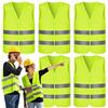 Gowkeey 5 Pezzi Gilet Catarifrangente,Gilet Rifrangente,Gilet di Sicurezza | Giubbotti di Sicurezz Antiforatura,Gilet Alta visibilità, per Auto Moto Bici Jogging Sicurezza