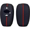 OTMIK Copri Chiavi Auto in Silicone adatto per Subaru Legacy Impreza Forester Xv Trezia BRZ Wrx Levorg Outback Accessori per copri chiavi a 3 pulsanti (Nero - Linea Rosso)