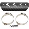 aqxreight Copertura dello Scudo Termico di Scarico del Motociclo Protezione Universale in Acciaio Inossidabile (Stile in fibra di carbonio)