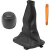 ZAMDOE 735249804 Cuffia Leva Cambio Con Ghiera Di Bloccaggio per Fiat 600 Seicento 1998-2010 Pomello del cambio a 5 velocità, Cuffia Leva Cambio in Similpelle
