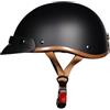 LIONCIANO Casco Moto Per Adulti, Casco Aperto, ABS 709 Combinato Con EPS, Fibbia Sottogola a Sgancio Rapido. Adatto Per Casco Da Motociclista Scooter Ciclomotore Chopper（Nero Opaco, L 55-56CM）