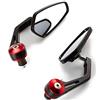 A-Pro Specchietti 22mm Manubrio Moto Retrovisori Metallo Universali Ovali Rosso