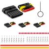 JRready ST6481-06-03 Set di connettori automobilistici impermeabili, spina per cavo a 6 pin maschio e femmina per cablaggio auto camion moto barca, 18-16AWG, 3 set