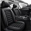 ZHISHIGUO Coprisedili Auto per Dacia Duster 2018-2023, 5 Posti Pelle Traspirante Impermeabile Coprisedile, Resistenti Facili Installare Pulire Sedili Accessori(Black+white)
