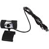 Kcvzitrds USB 2.0 HD Webcam Camera Camera con Miniphone per PC Laptop Rotazione Nero