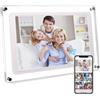 Generico Cornice Digitale 10 Pollici, WiFi Cornici Digitali Touchscreen IPS, 8 GB, Rotazione Automatica, Condivisione di foto su Portafoto Digitale APP da Qualsiasi Luogo (Pollici, 10, Bianco)