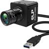 ELP Global Shutter - Fotocamera USB 3.0 a colori, webcam con frame rate ultra elevato, risoluzione massima 1920 x 1200 con obiettivo zoom manuale 4X da 2,8-12 mm, Plug and Play per stampante 3D ad