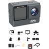 Risveglio Action Camera 5K HD, leggera e stabilizzata, per ciclismo e avventure all'aria aperta, colore grigio