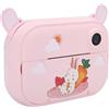 BONKZEBU Fotocamera per Bambini Mini Fotocamera Digitale per Cartoni Animati Stampa Automaticamente Foto Display da 2,4 Pollici per Bambini Custodia Antiurto Rosa