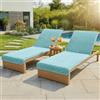 LAYNENBURG Set di 2 Copri sdraio - 100% cotone - OEKO-TEX 100 - Copri asciugamano in spugna per sdraio - telo mare da spiaggia con busta per piscina, sedia a sdraio (75x200 cm turchese)