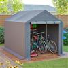 BLADEZ Capanno Per Attrezzi, Garage Per Biciclette, Impermeabile In PE, Tenda Per Esterni 296 X 190 X 200 Cm, Grigio