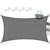 Sol Royal Tenda a Vela Ombreggiante Rettangolare HDPE Parasole Giardino UV | 200x400cm 2x4m antracite traspirante protezione raggi UV tendone tende SolVision Vele permeabile all'acqua Shade Sails HS9