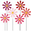 Clabby 6 Pezzi Pali da Giardino Decorativi in Metallo con Motivo a Margherita Palletti da Fiori Rosa per Prato, Patio, Cortile, Aiuole, Giardinaggio e Decorazioni per Esterni(Colore rosa,6 Pezzi)