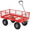 Gorilla Carts Carrello portautensili in acciaio con lati rimovibili, carrello da giardino resistente con capacità di 362,9 kg, telaio in acciaio resistente, pneumatici pneumatici, pannelli rimovibili,